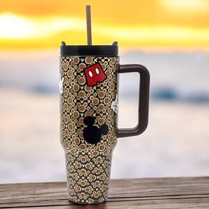 NEW Vera Bradley Mickey Mouse Patterned Thermos Stainless Steel XL Tumbler 3x10"
